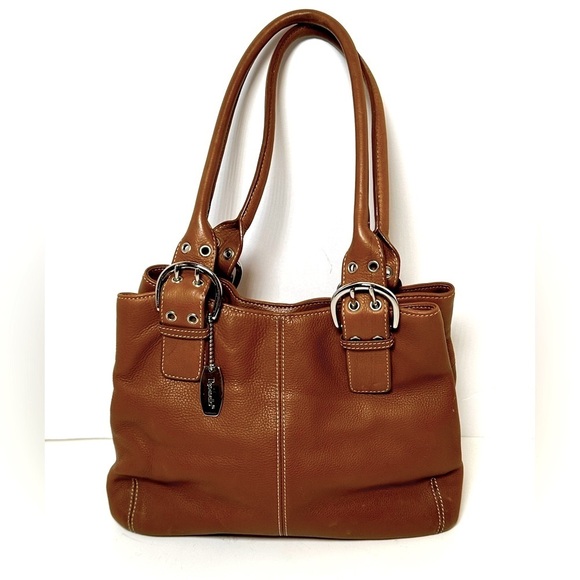 Tignanello Supple Brown 100% Leather Tote Bag with Interior Compartments - Picture 1 of 9